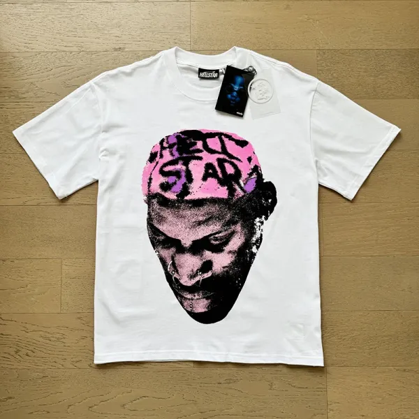 Hellstar Star Head Graphic White T-Shirt - 1