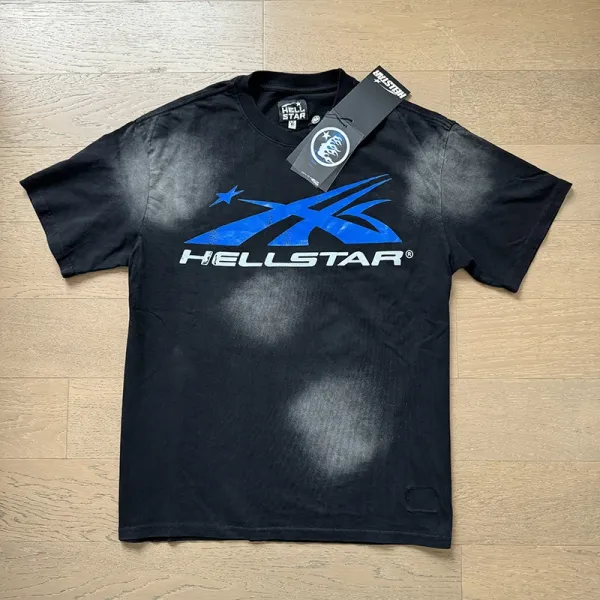 Hellstar X Logo Washed Black T-Shirt - 1