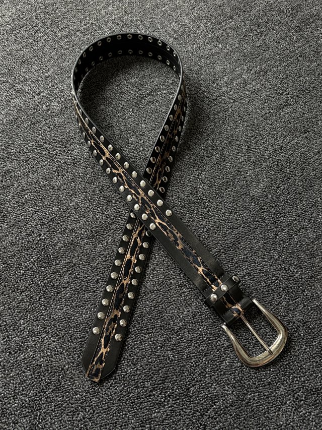 Beware of the Cuffs, Vintage Original Rivet Leopard Print Belt: seller detail photo 2
