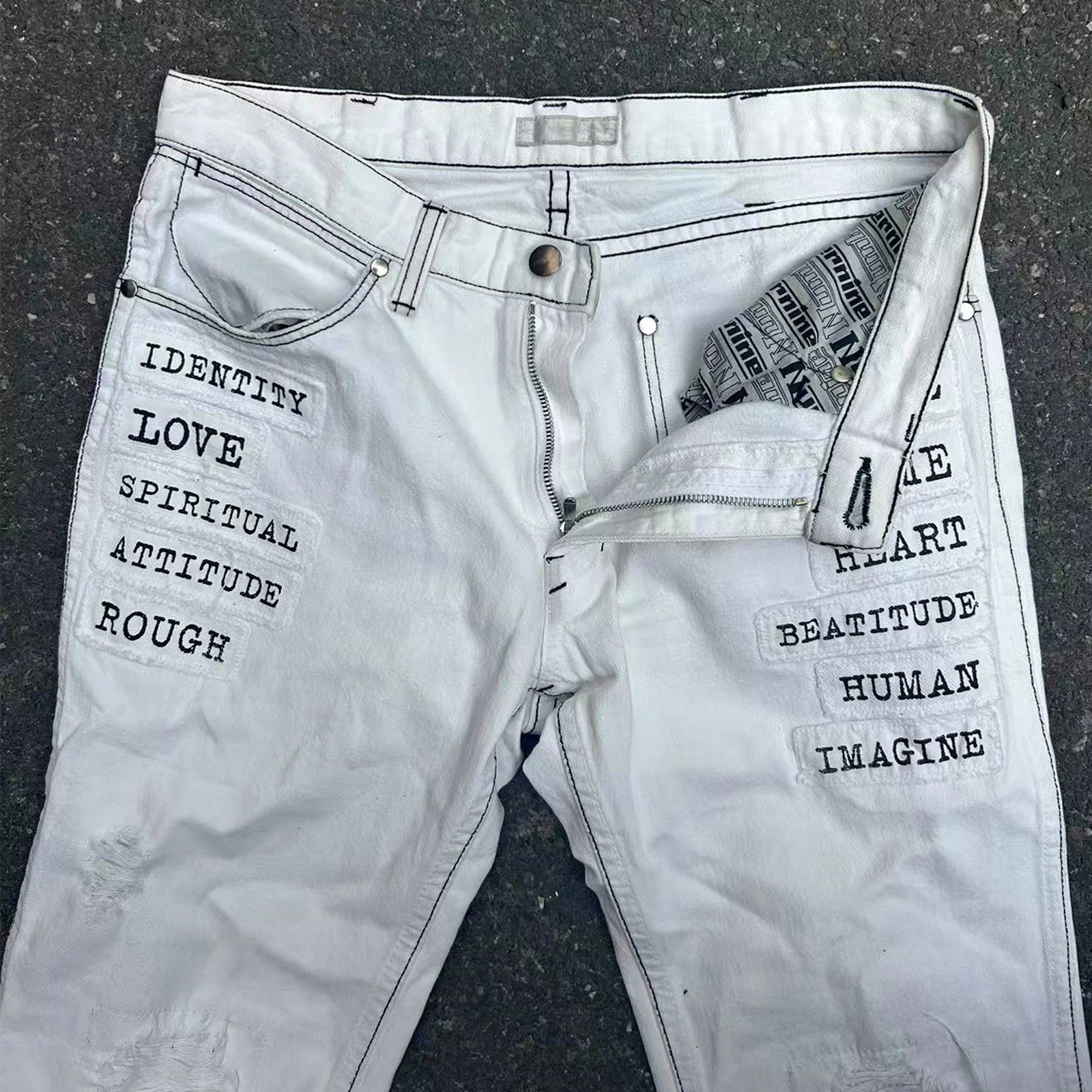 Number Nine White Jeans