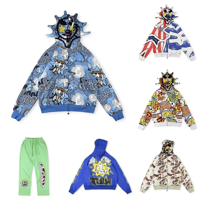 Glo Gang Hoodies & Sweatshirts Full-Zip Spiked Hood Graphic Hoodie product detail image 1