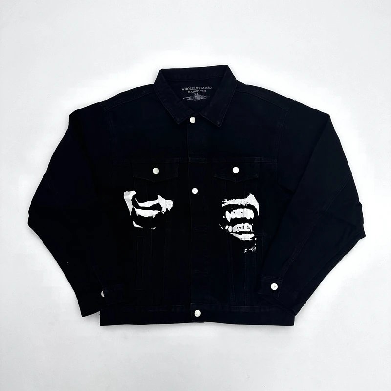 Design Whole Lotta Red Denim Jacket Black Denim Jacket