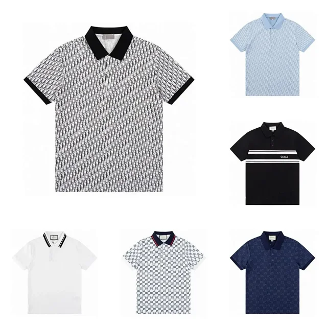 Gucci T-Shirts Short-Sleeve GG Monogram Polo Shirt product detail image 1
