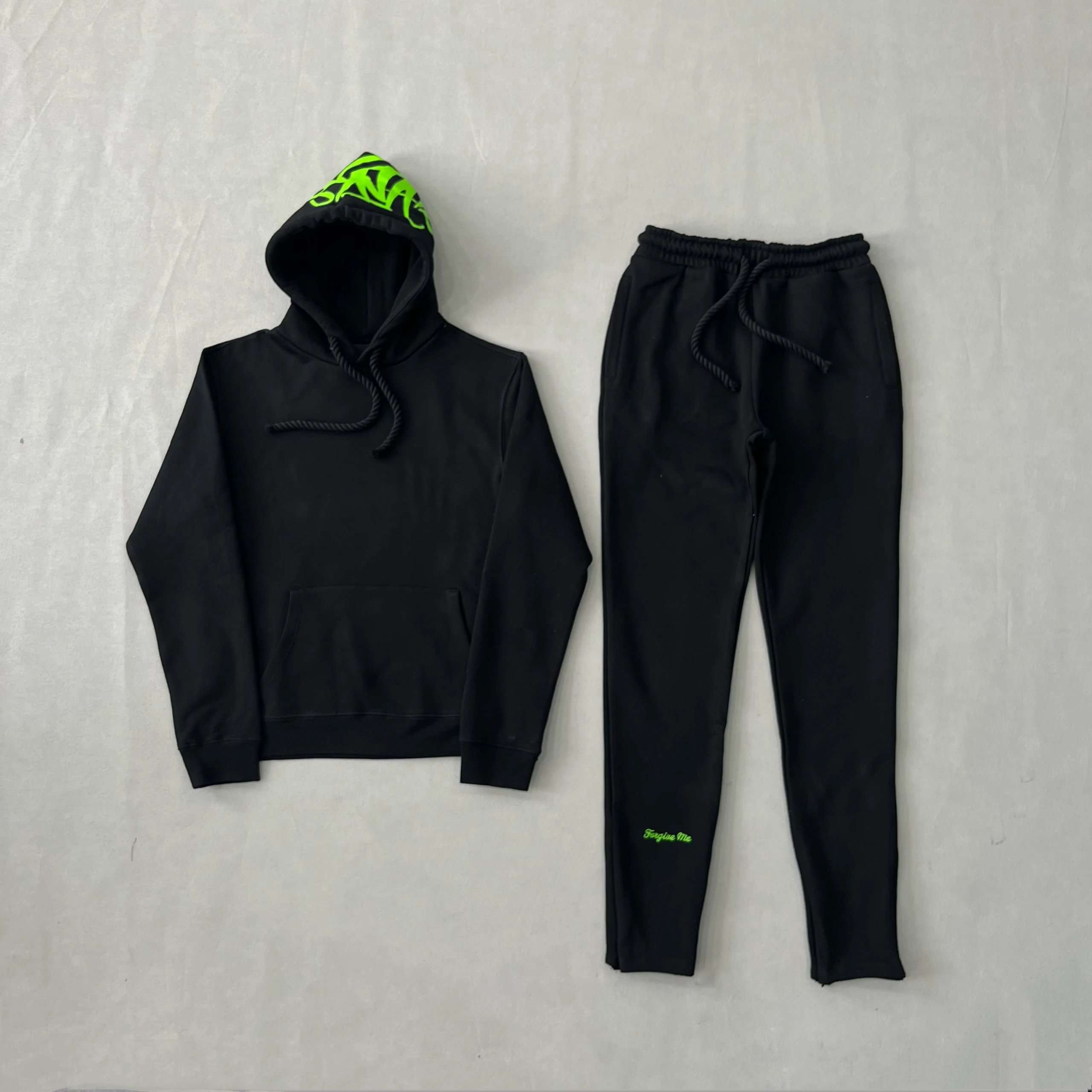 SY Black/green-Suit (hoodie + trousers)