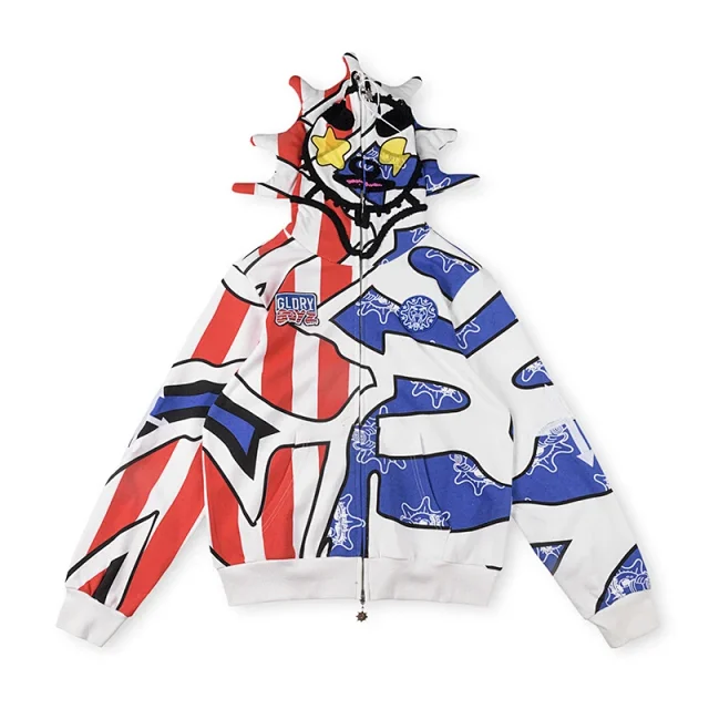 Glo Gang Hoodies & Sweatshirts Spiked Hood Graphic Zip-Up Hoodie product detail image 7