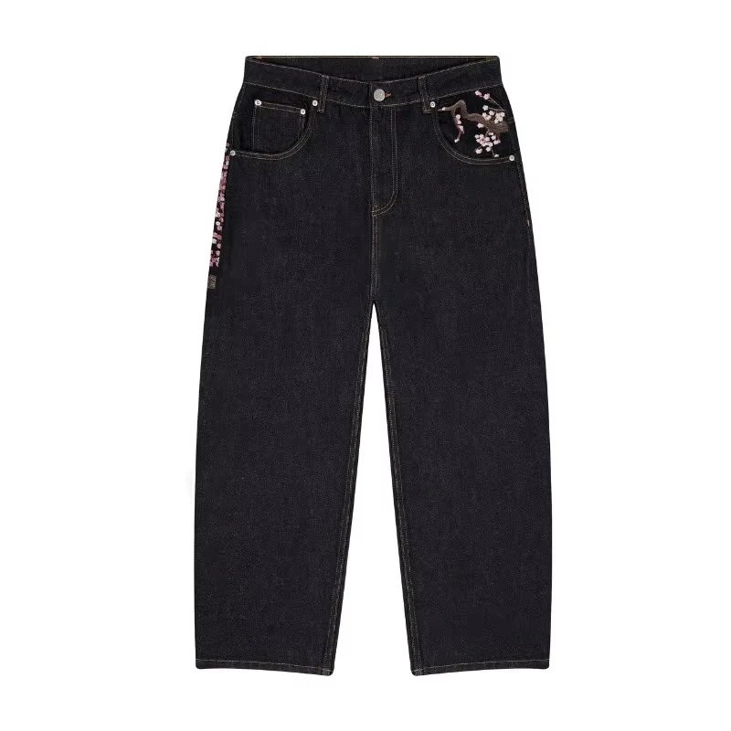 Pants Hip-Hop Street Loose Unisex Jeans-seb - 136095