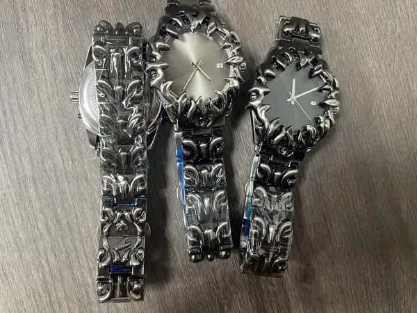Design Flame-Edge Mechanical Watch Black Silver Watches - 6