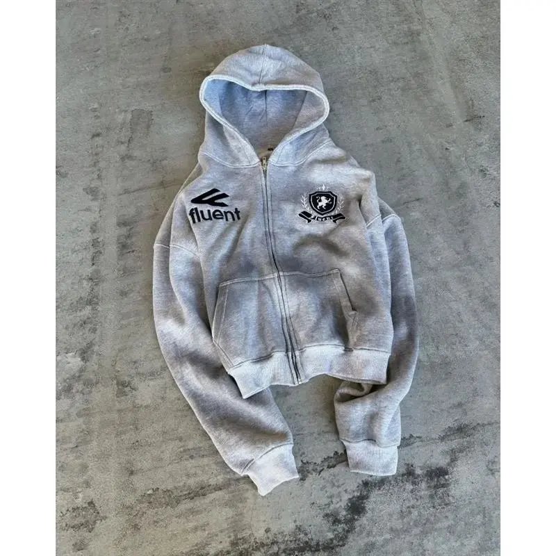 Y2K American retro fashion men sportswear alphabet embroider