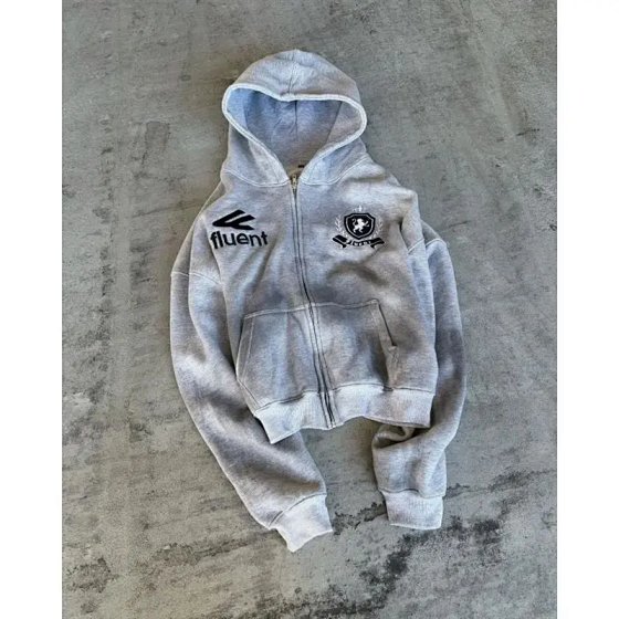 Y2K American retro fashion men sportswear alphabet embroider