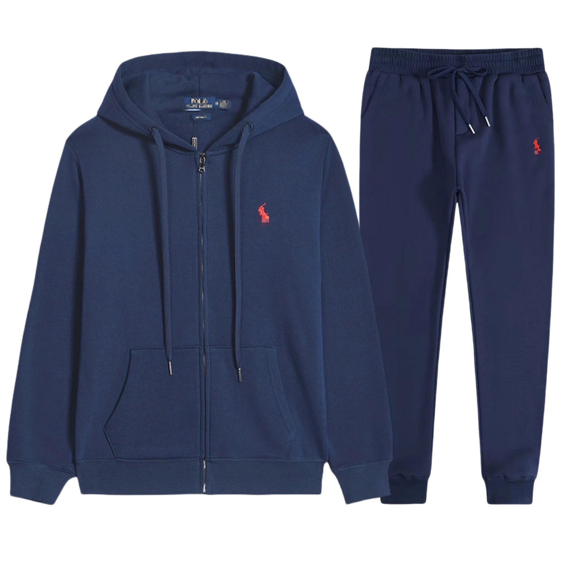 Navy blue suit-red label