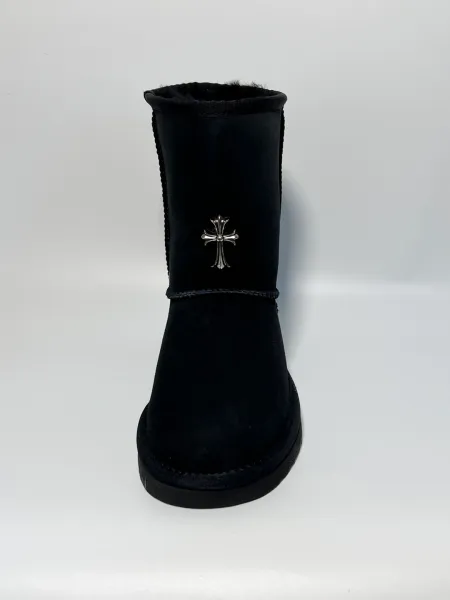 Chrome Hearts Cross Embroidered Suede Boot Brown - 2