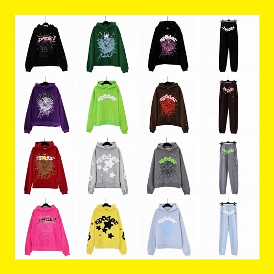 Sp1der Hip Hop Singer Young Thug Same Fong Letter 555555 Couples Hoodie Pink Sweater