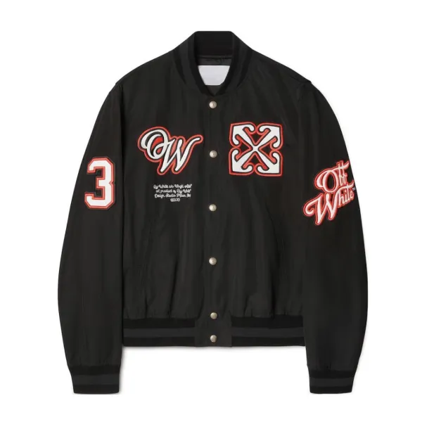 Off-White Varsity Jacket Black Outerwear - 1