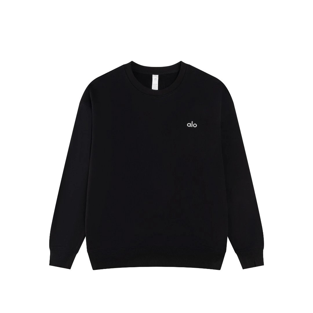 Alo Logo Graphic Black Sweatshirt Hoodie - 9