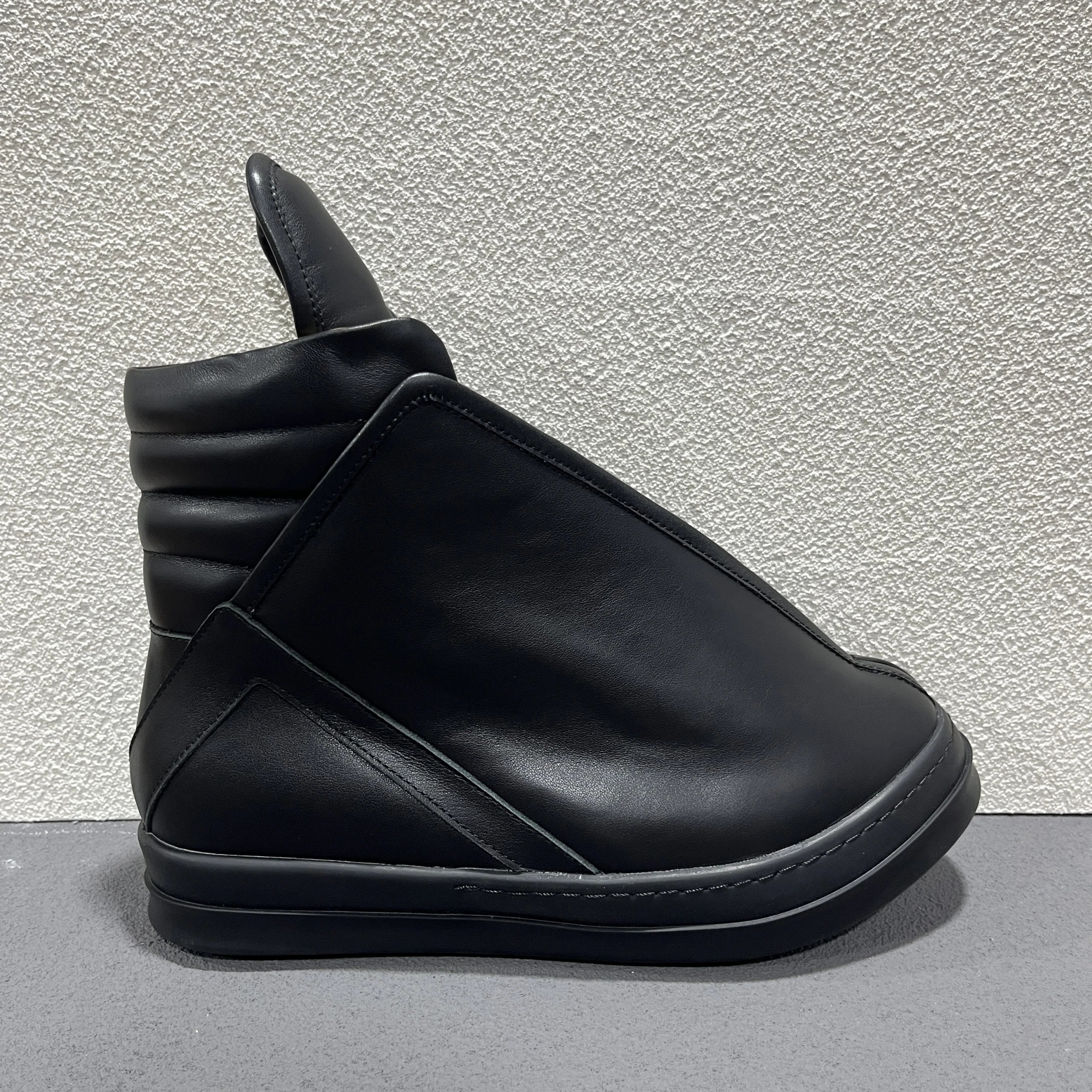 Rick Owens DRKSHDW Black Leather Zipless Ankle Boot