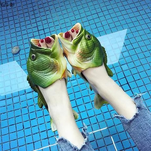 Design Fish-Shaped Slippers Blue Multicolor - 2