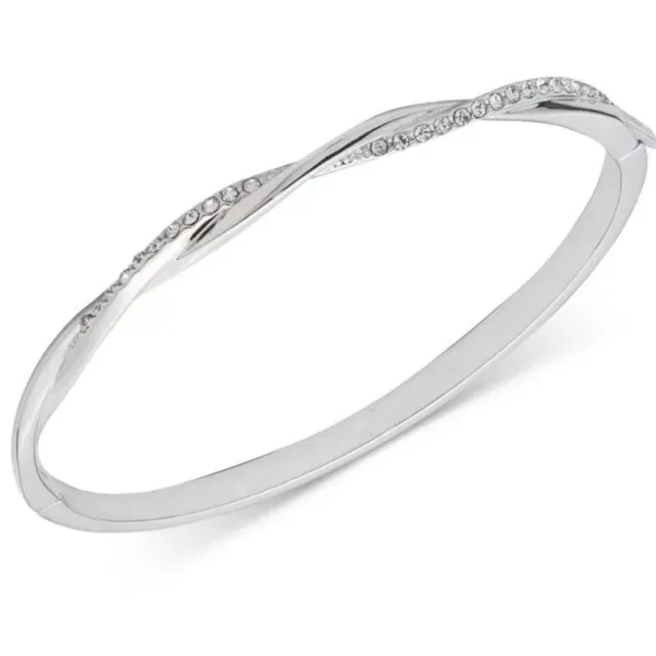 Design Twisted Diamond Bangle Silver Bracelet Jewelry - 1