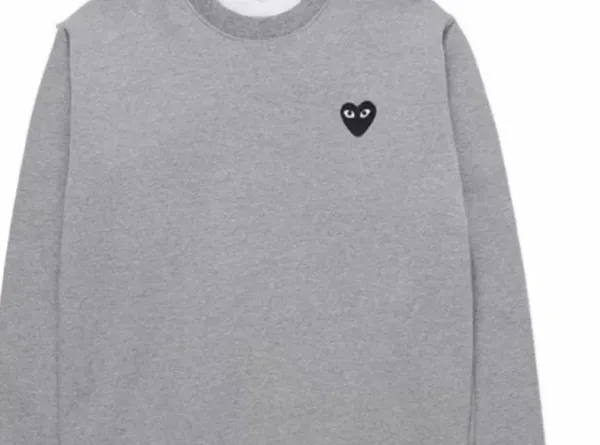 Comme des Garçons Play Heart Logo Gray Sweatshirt Sweater - 1