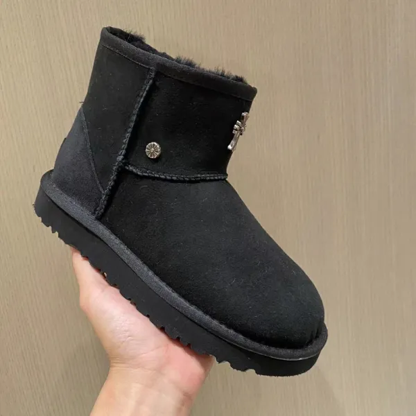 UGG Mini Classic Shearling-Lined Boot Black Snow Boots - 1
