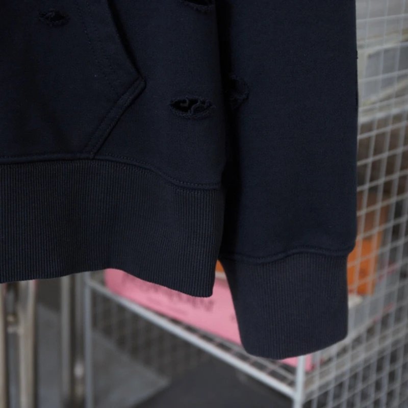 Givenchy Distressed Logo Hoodie Black - 8