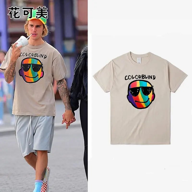 The Ugly Couple Facet Fun Flower Komome Wenen T-Shirt Men's and Women's Retro American Japanese Style Street Evil Half Sleeve - 132529