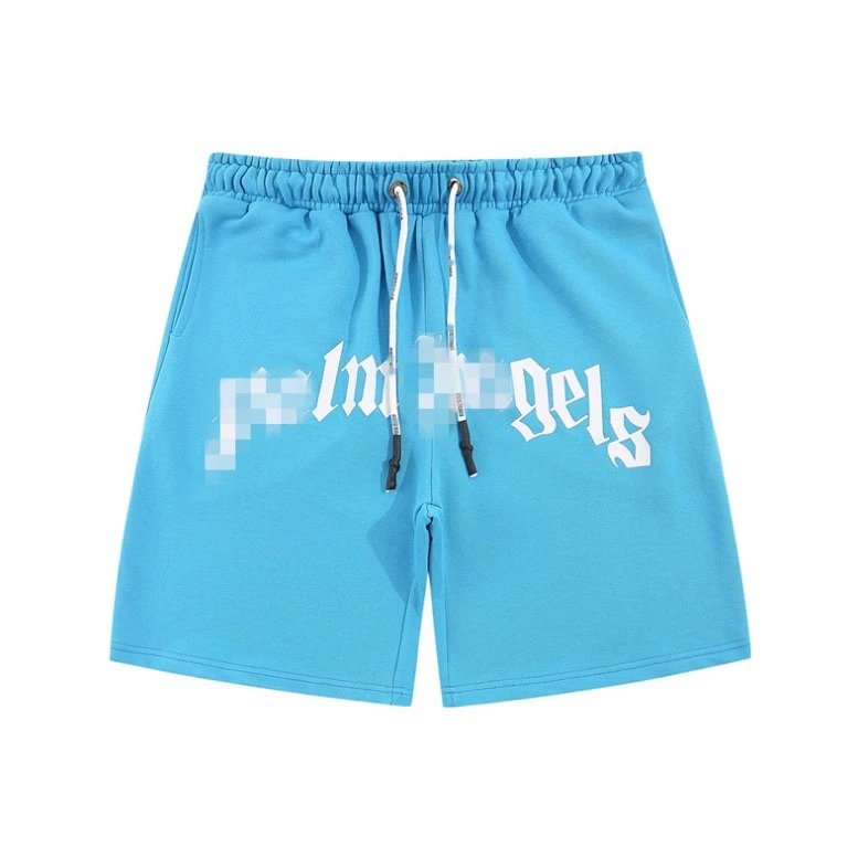 Palms Angels Pixelated Logo Blue Sweatshorts - 1