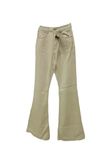 Design Flared Wide-Leg Trousers Beige Pants - 5