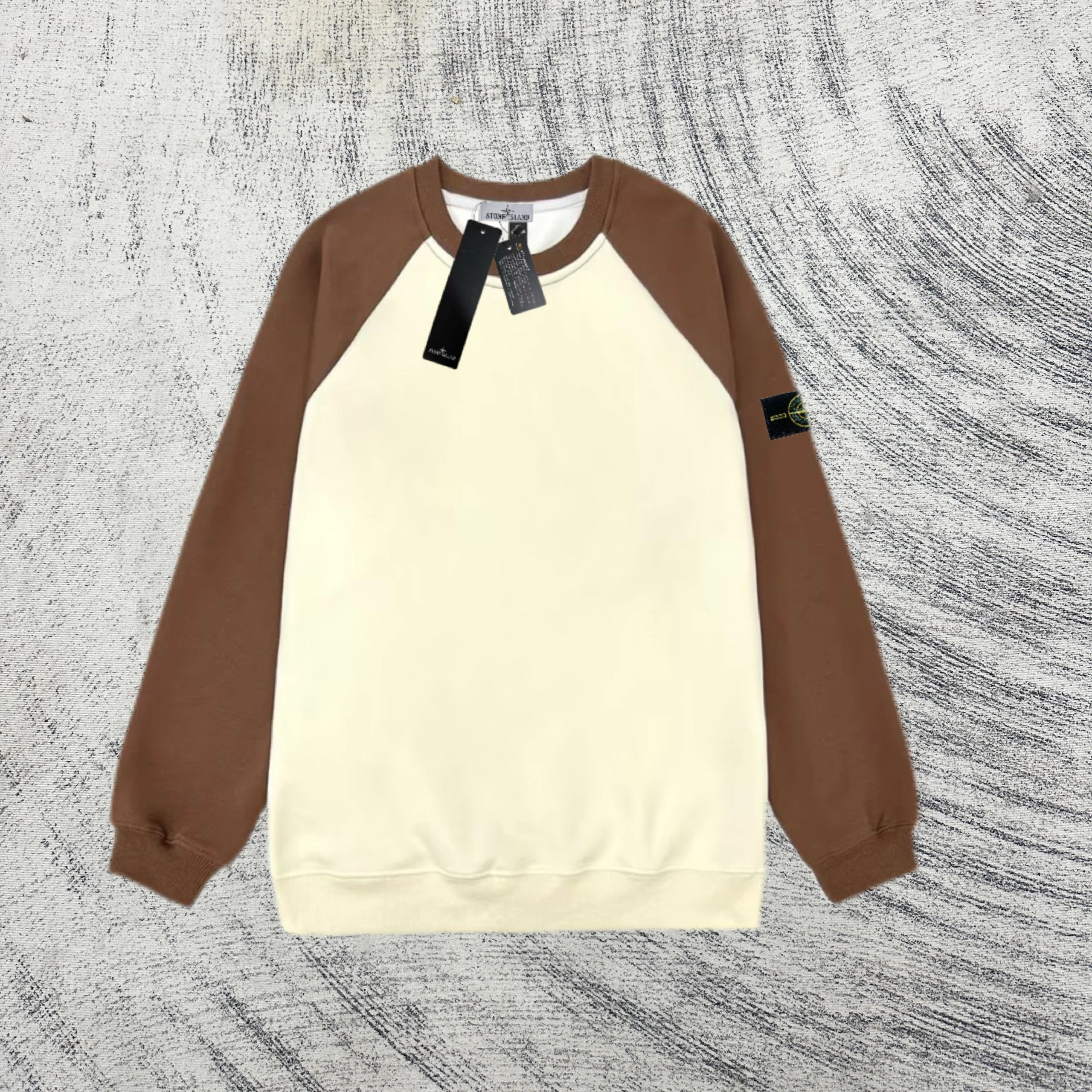 Stone Island Hoodies & Sweatshirts Raglan-sleeve crewneck sweatshirt with compass patch — 0417014CC