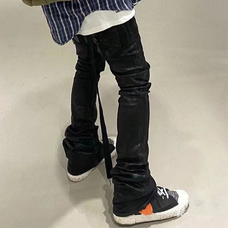 Wokkvibe Jeans Waxed Flared Black