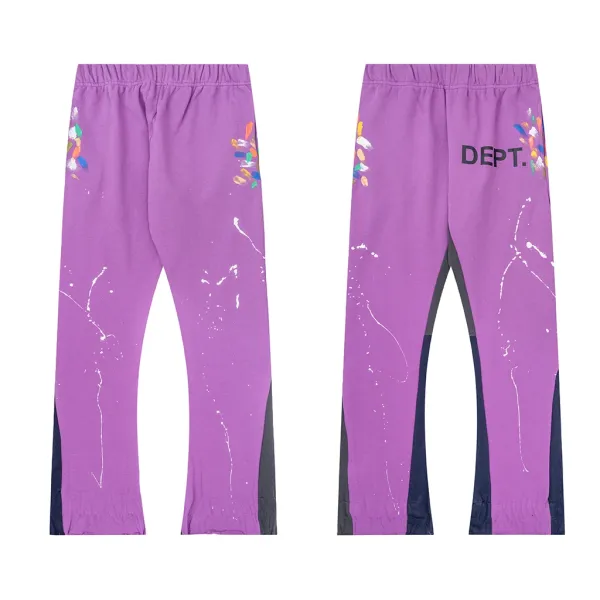 Gallery Dept Paint Splatter Sweatpants Purple - 1