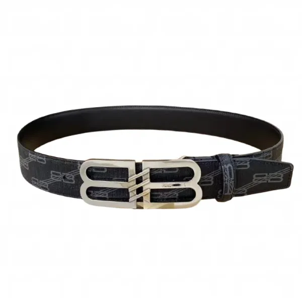 Balenciaga BB Logo Belt Black - 1