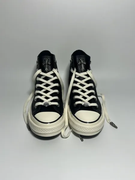 Chrome Hearts x Converse Chuck Taylor All Star High Black and White Sneakers - 1