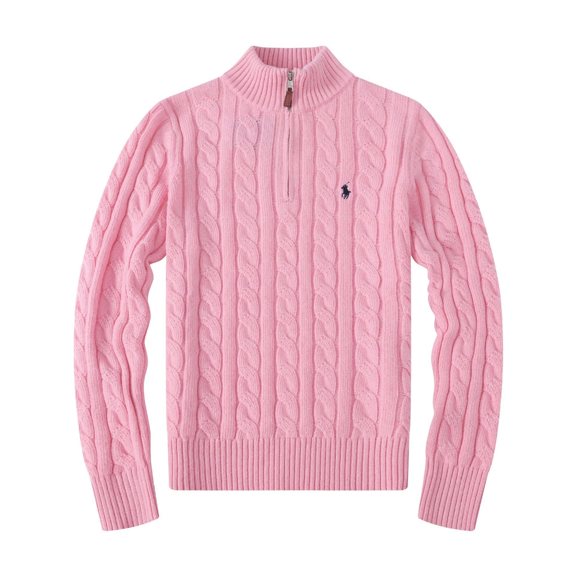 Half-height zipper pink sweater [little dark horse]