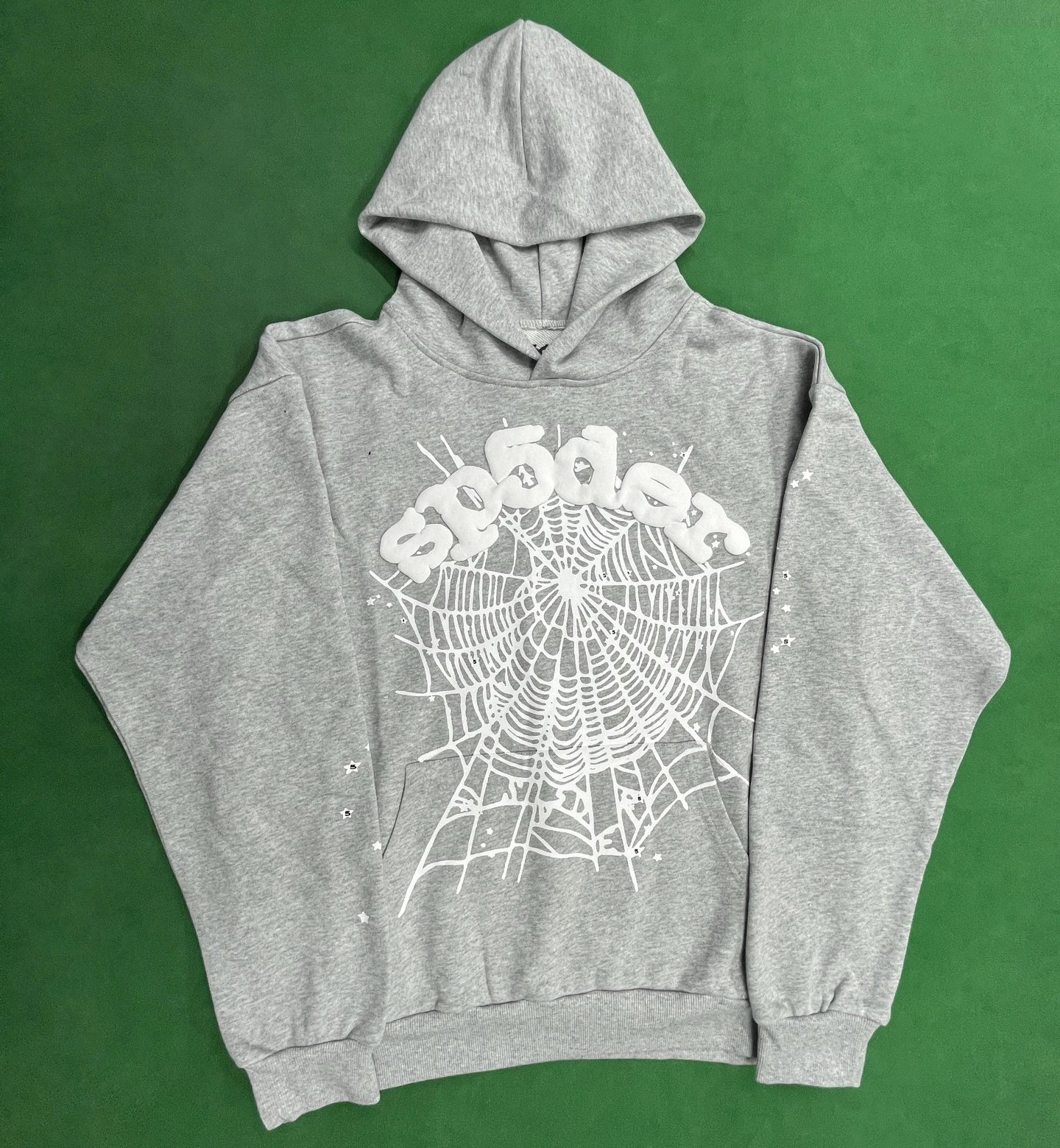 Spider! Spider Web Graphic Hoodie Gray