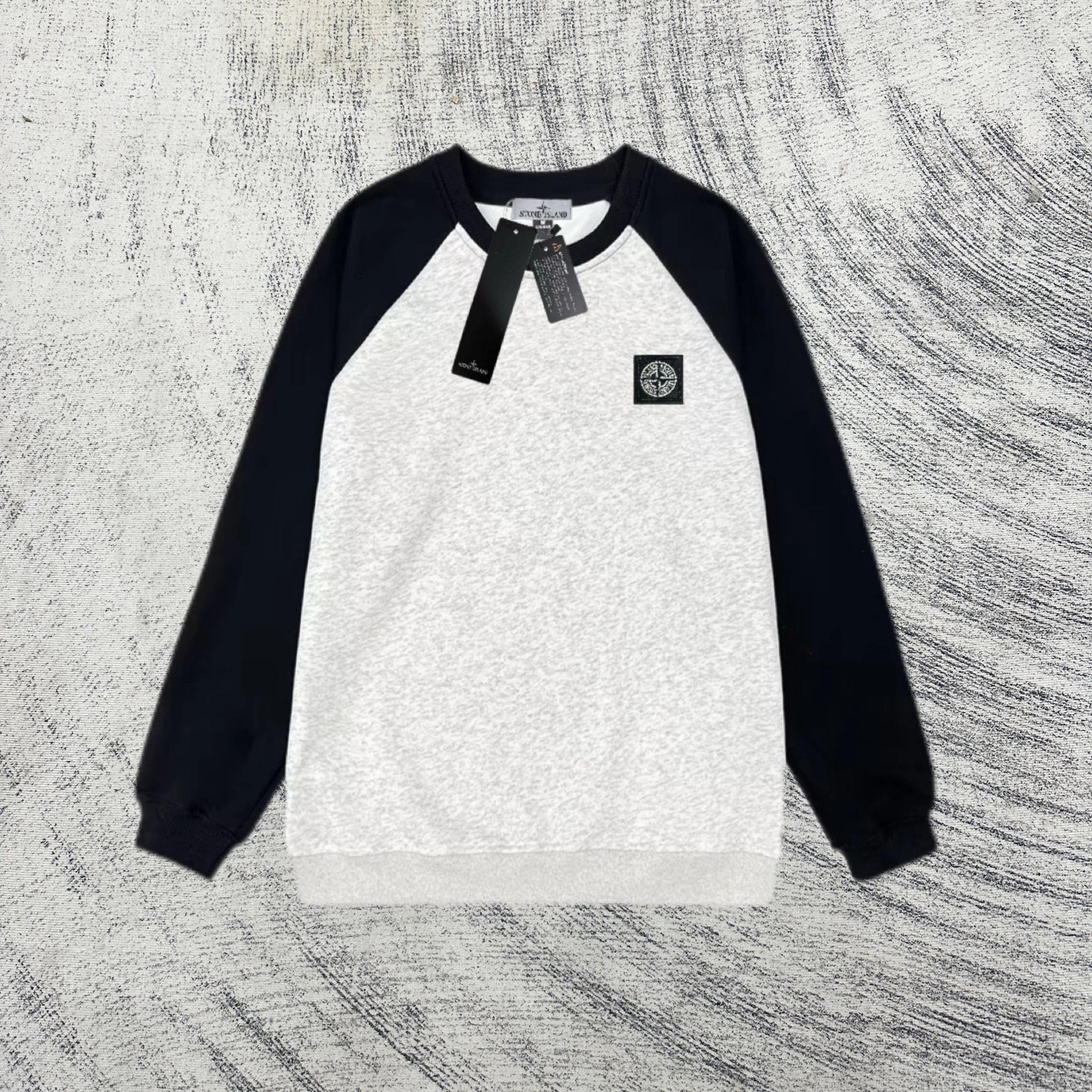 Stone Island Hoodies & Sweatshirts Raglan-sleeve crewneck sweatshirt with compass patch — 0417033CC