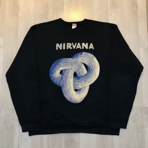Nirvana Knot Logo Black Crewneck Sweatshirt Hoodie