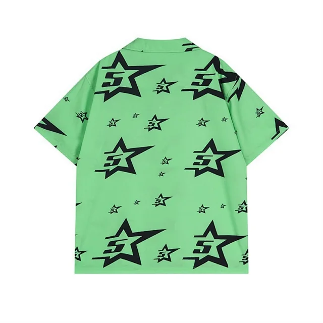 Unbranded Shirts Star-print short-sleeve button-up shirt product detail image 14