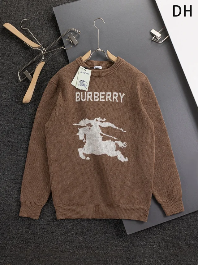 Burberry Knitwear Logo and check knit styles product detail image 2