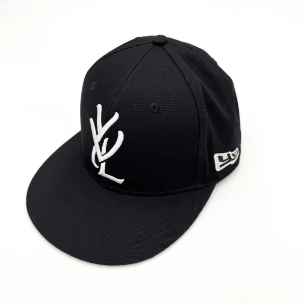 Saint Laurent x New Era Monogram Snapback Black Baseball Cap - 1
