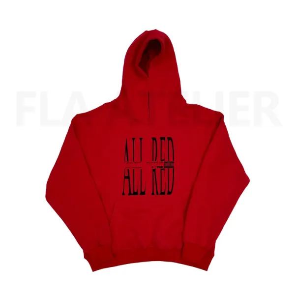 Design All Red Hoodie Red - 1