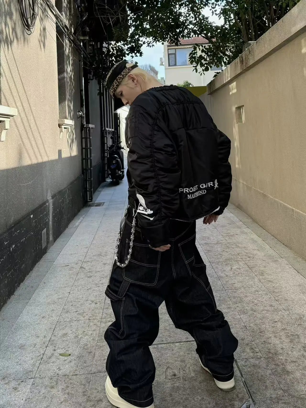 Design Project G / R x Mastermind Japan Skull Print MA-1 Bomber Jacket Black Outerwear.jacket - 6