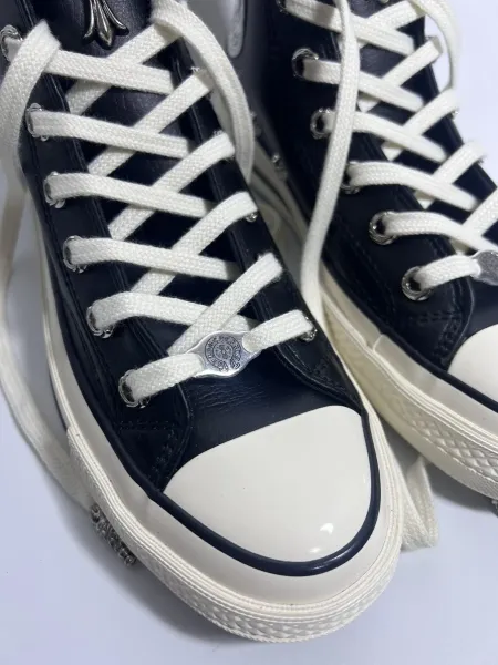 Chrome Hearts x Converse Chuck Taylor All Star High Black and White Sneakers - 4