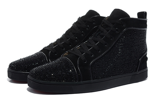 European and American Fashionable Casual Sneakers, Trendy Black Diamond Red-Soled Shoes, High-Top Super Cool Spring and Autumn Couples, Men and Women Factory Direct Sales