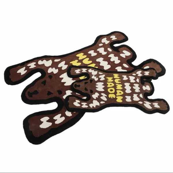 Human Made Wolf Head Rug Black Yellow Accessories - 13