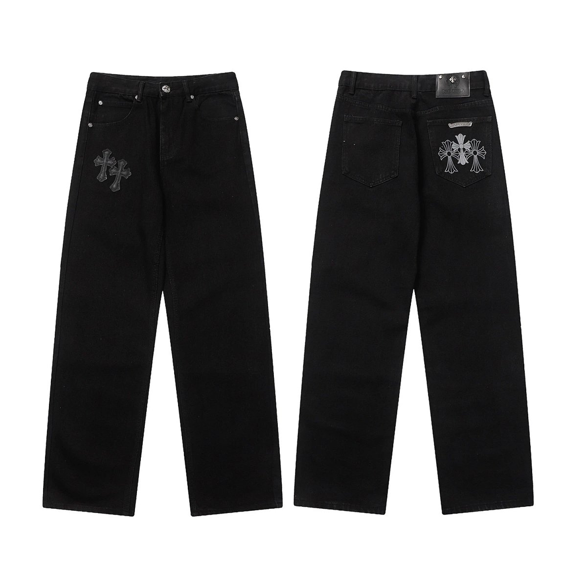 Chrome Hearts Cross-Embellished Straight-Leg Jeans Blue product detail 16 in Litbuy spreadsheet finds