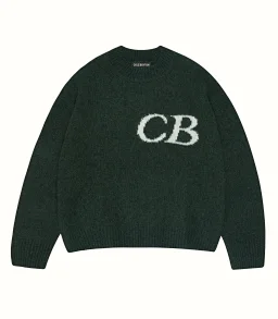 thumbnail for High Version Cb Icon Niche Simple Letter Jacquard Casual Loose Round Neck Sweater for Men and Women Couples