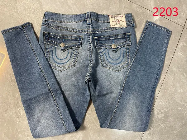 Design True Religion Skinny Jeans Light Wash Blue Jeans - 1