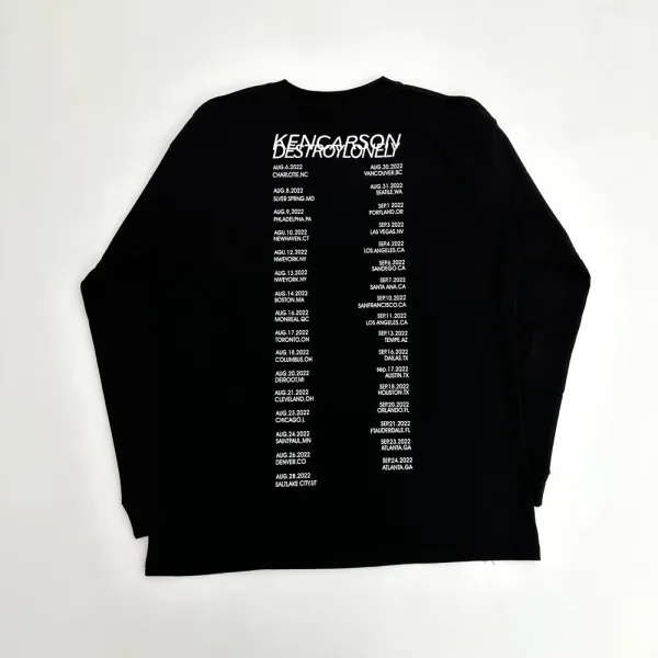 Design Destroy Lonely No Stylist Tour United States 2022 Long Sleeve T-Shirt Black T-Shirts - 4