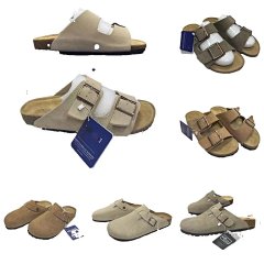 High Quality Genuine Cowhide Cork Sole Slippers Boken Shoes