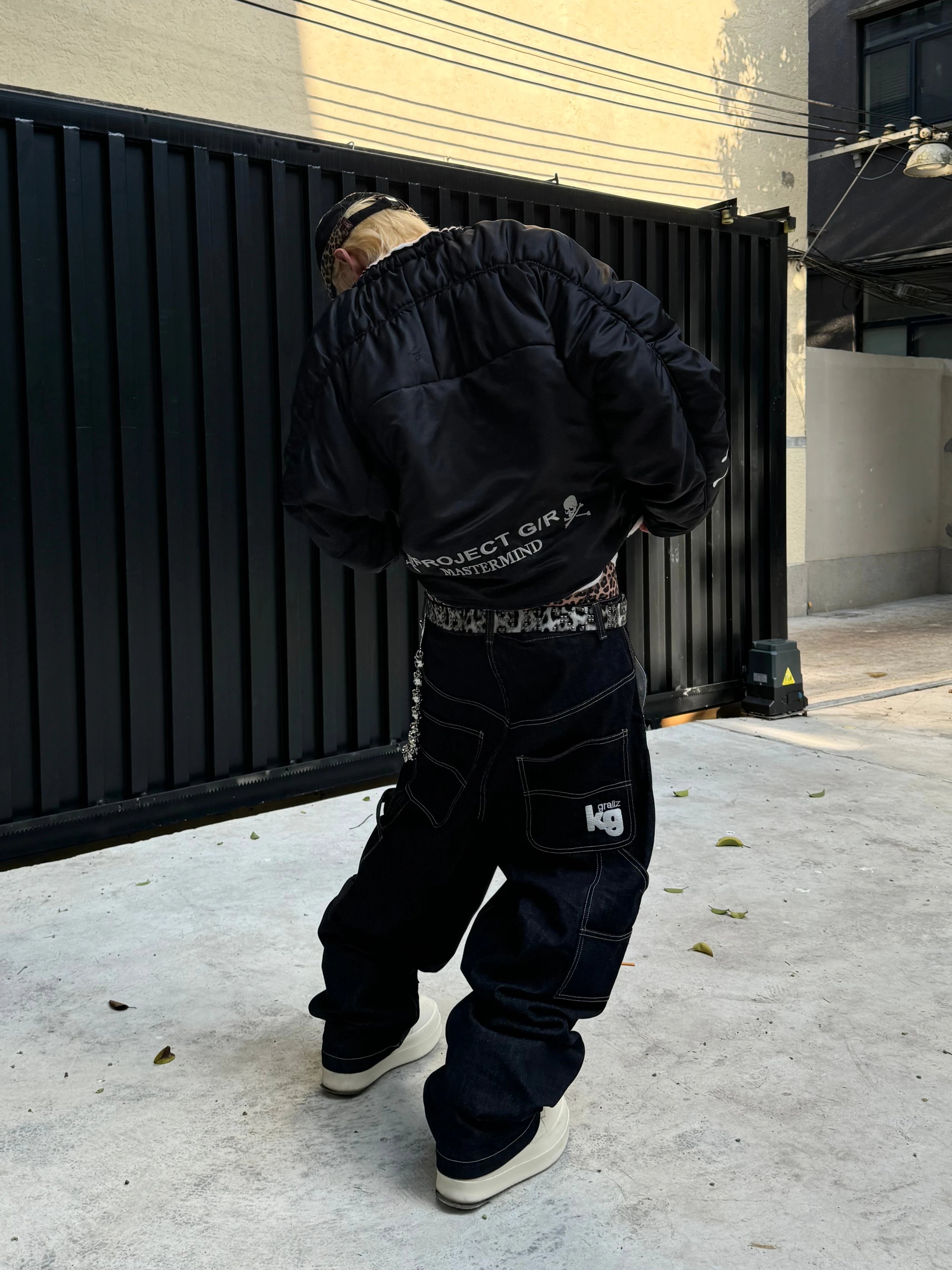 Design Project G / R x Mastermind Japan Skull Print MA-1 Bomber Jacket Black Outerwear.jacket - 3